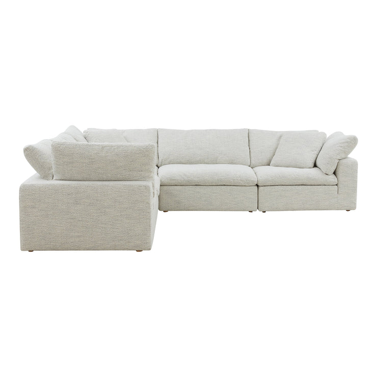 Moe's Home Collection Clay Classic L-Shaped Modular Sectional ~ Coastside Sand Performance Fabric