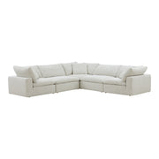 Moe's Home Collection Clay Classic L-Shaped Modular Sectional ~ Coastside Sand Performance Fabric