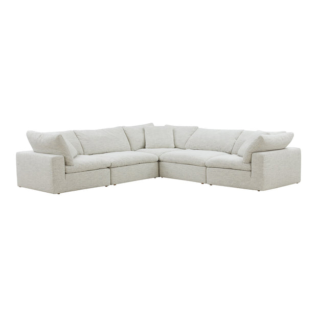 Moe's Home Collection Clay Classic L-Shaped Modular Sectional ~ Coastside Sand Performance Fabric