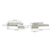 Moe's Home Collection Clay Dream Modular Sectional ~ Coastside Sand Performance Fabric
