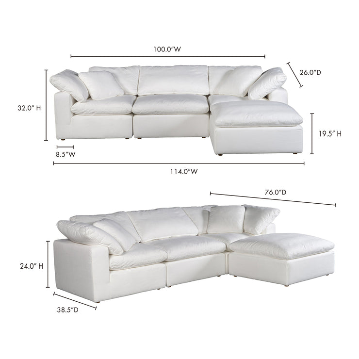 Moe's Home Collection Terra Condo Lounge Cream White Modular Sectional