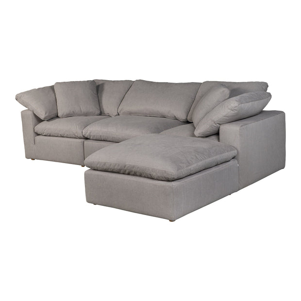 Moe's Home Collection Terra Condo Lounge  Light Grey Modular Sectional