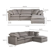 Moe's Home Collection Terra Condo Lounge  Light Grey Modular Sectional