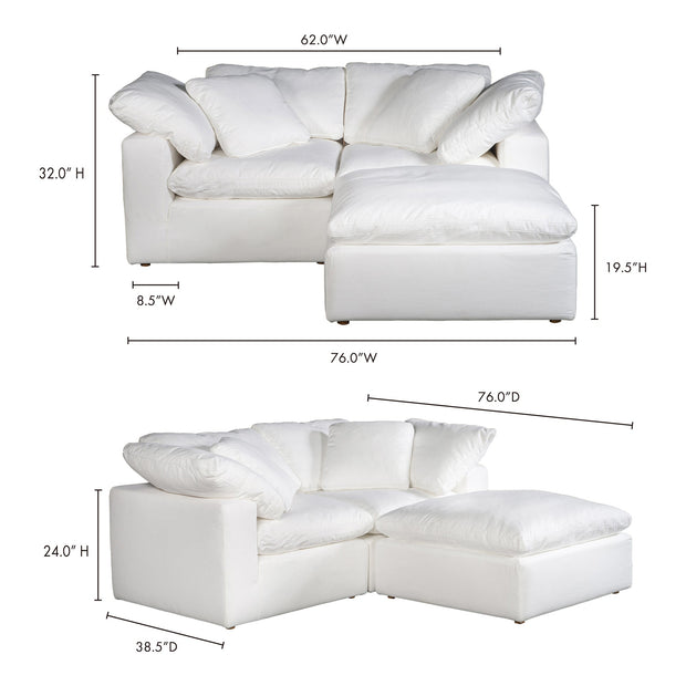 Moe's Home Collection Terra Condo Nook Cream White Modular Sectional