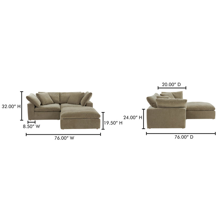 Moe's Home Collection Terra Nook  Desert Sage Modular Sectional