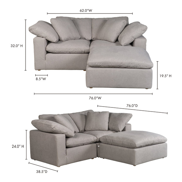Moe's Home Collection Terra Condo Nook Light Grey Modular Sectional