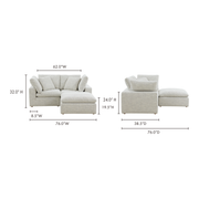 Moe's Home Collection Terra Condo Nook Coastside Sand Modular Sectional
