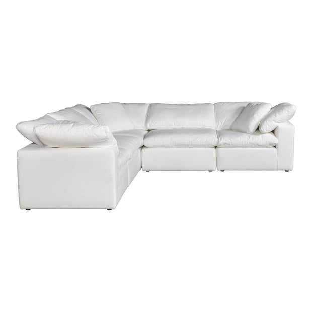 Moe's Home Collection Terra Condo Cream White Classic L-Shaped Modular Sectional