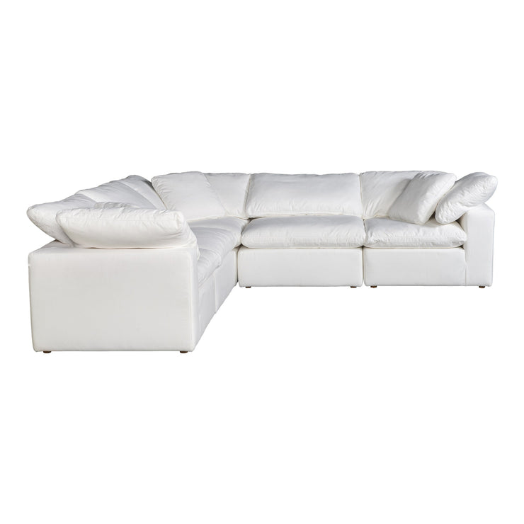 Moe's Home Collection Terra Condo Cream White Classic L-Shaped Modular Sectional
