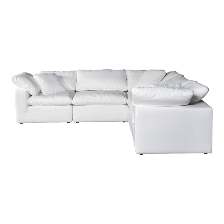 Moe's Home Collection Terra Condo Cream White Classic L-Shaped Modular Sectional