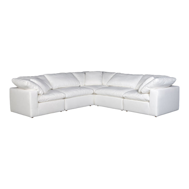 Moe's Home Collection Terra Condo Cream White Classic L-Shaped Modular Sectional