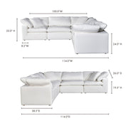 Moe's Home Collection Terra Condo Cream White Classic L-Shaped Modular Sectional