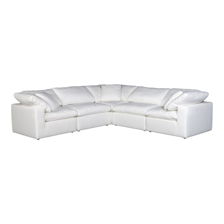 Moe's Home Collection Terra Condo Cream White Classic L-Shaped Modular Sectional