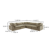 Moe's Home Collection Terra Desert Sage Classic L-Shaped Modular Sectional
