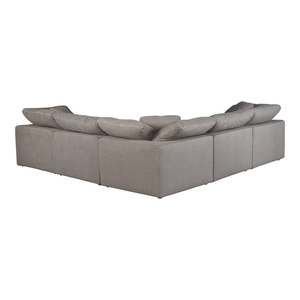 Moe's Home Collection Terra Condo Light Grey Classic L-Shaped Modular Sectional