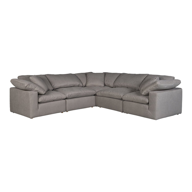 Moe's Home Collection Terra Condo Light Grey Classic L-Shaped Modular Sectional