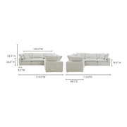 Moe's Home Collection Terra Coastside Sand Condo Classic L-Shaped Modular Sectional