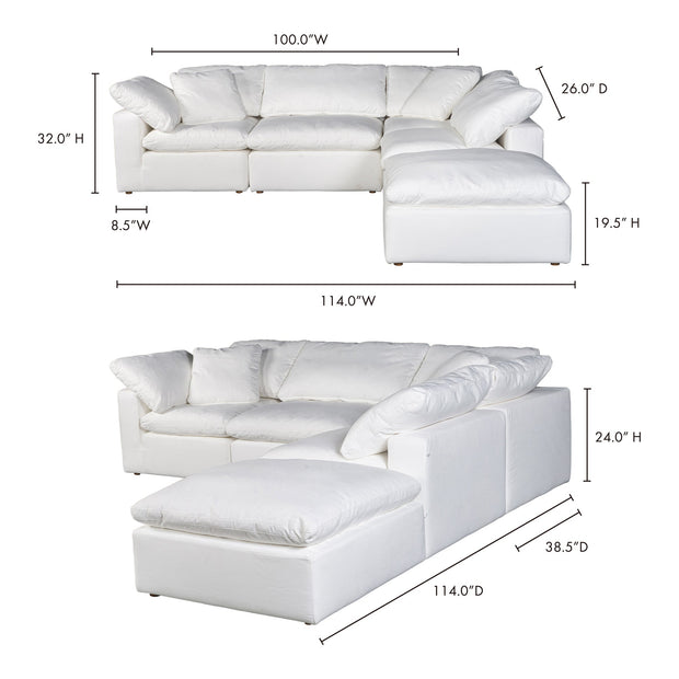 Moe's Home Collection Terra Condo Dream Cream White Modular Sectional