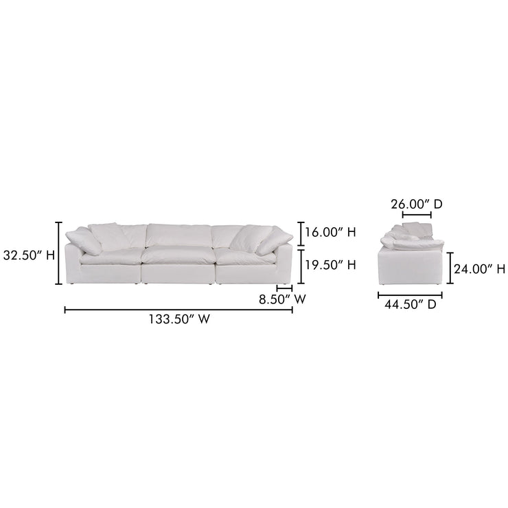 Moe's Home Collection Clay Modular Sofa ~ Cream White LiveSmart Performance Fabric