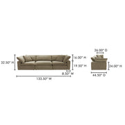 Moe's Home Collection Clay Modular Sofa ~ Desert Sage Green Performance Fabric