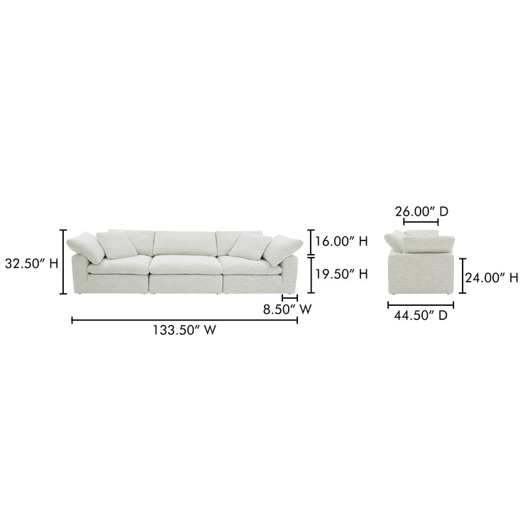 Moe's Home Collection Clay Modular Sofa ~ Coastside Sand Performance Fabric