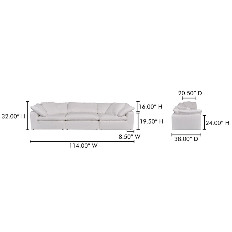 Moe's Home Collection Terra  Cream White Modular Sofa