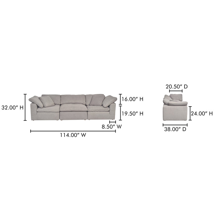 Moe's Home Collection Terra Light Grey Modular Sofa