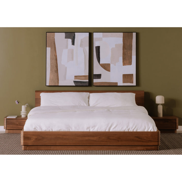 Moe's Home Collection Round Off Walnut Brown Queen Bed