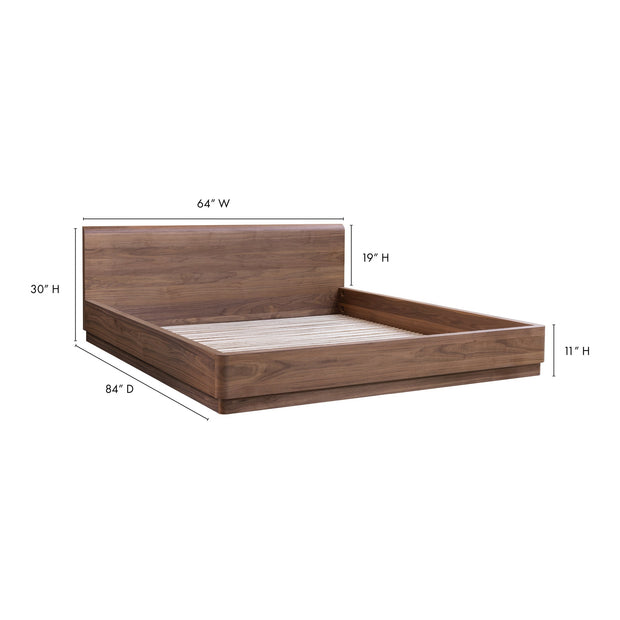 Moe's Home Collection Round Off Walnut Brown Queen Bed