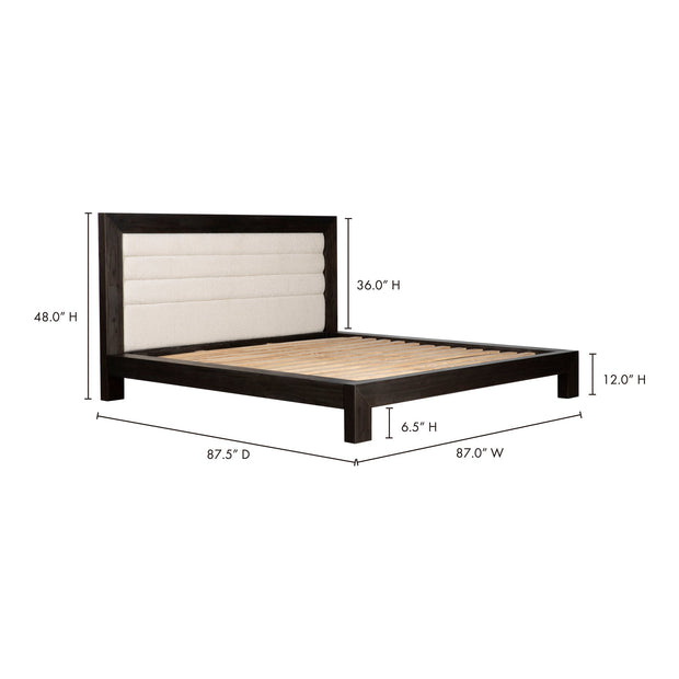 Moe's Home Collection Ashcroft Channeled Upholstered King Size Bed