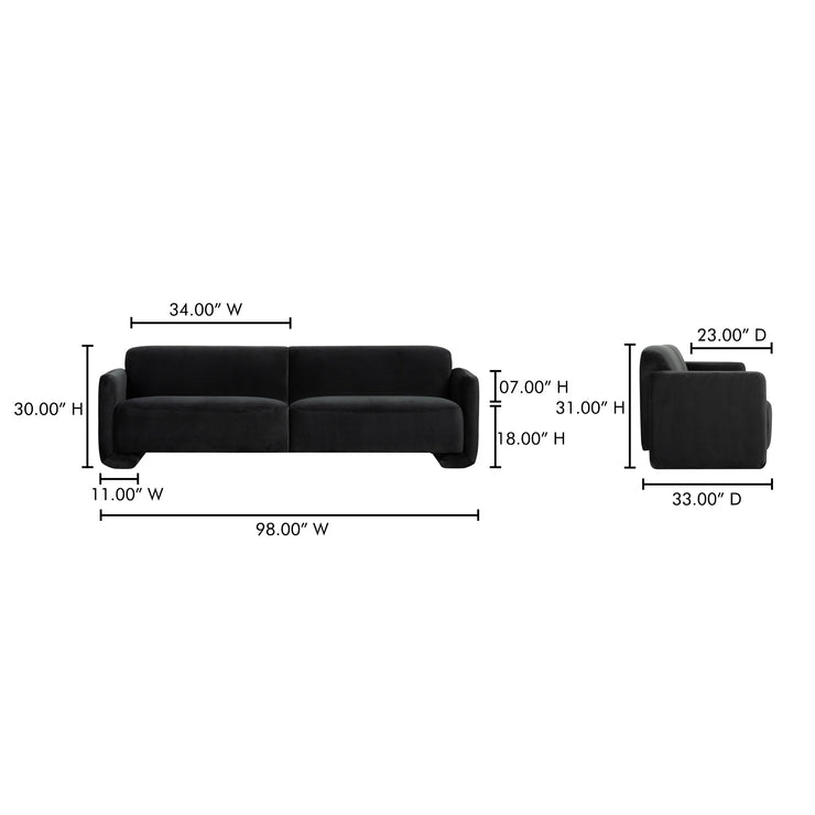 Moe's Home Collection Fallon Shadow Grey Sofa