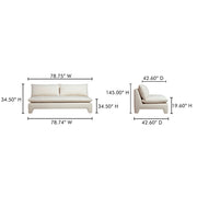 Moe's Home Collection Estelle Cream Sofa
