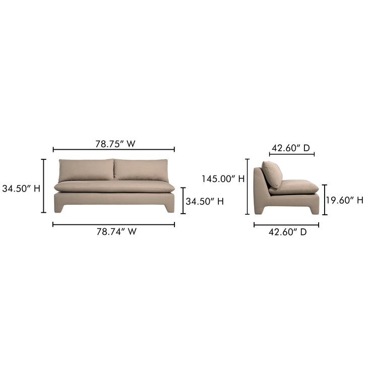 Moe's Home Collection Estelle Flax Sofa