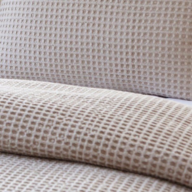 Pom Pom at Home Zuma Natural Waffle Weave Blanket and Pillow Shams ~ Available in Twin, Queen and King Sizes