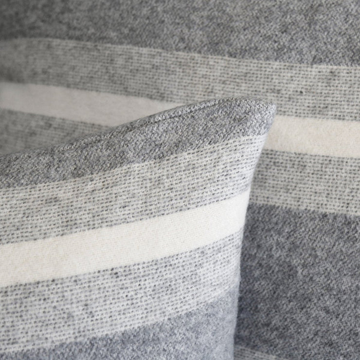Pom Pom at Home Alpine Grey and Ivory Striped Blanket