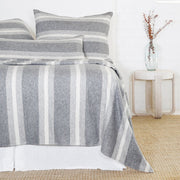 Pom Pom at Home Alpine Grey and Ivory Striped Blanket