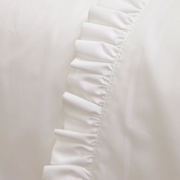 Pom Pom at Home Audrey White Ruffle Cotton Percale Sheet Set ~ Available in Twin, Queen and King Sizes
