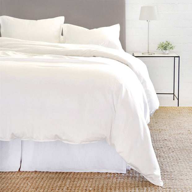 Pom Pom at Home Parker Ivory Bamboo Sateen Duvet Cover Set ~ Available in Tein, Queen and King Sizes