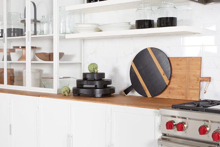 etúHOME Mod Charcuterie Cheese Board, Medium Round Black
