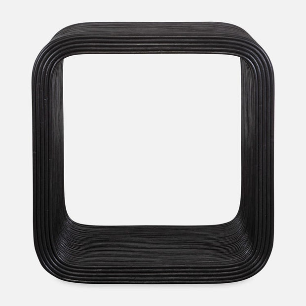 Uttermost Compton Black Rattan Side Table