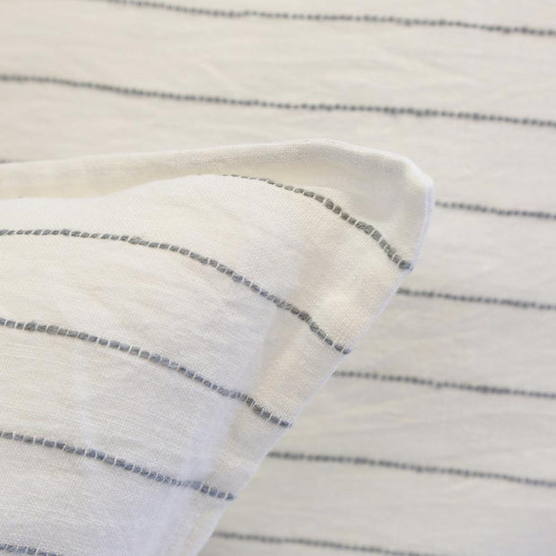 Pom Pom at Home Blake Cream & Grey Striped Linen Duvet Cover and Shams ~ Available in Queen and King Sizes