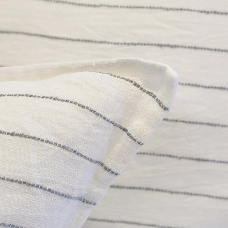 Pom Pom at Home Blake Cream & Grey Striped Linen Duvet Cover and Shams ~ Available in Queen and King Sizes