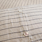 Pom Pom at Home Blake Flax & Midnight Linen Striped Duvet Cover and Shams ~ Available in Queen and King Sizes