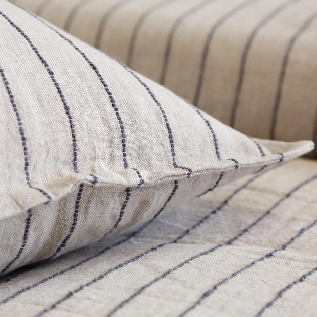 Pom Pom at Home Blake Flax & Midnight Linen Striped Duvet Cover and Shams ~ Available in Queen and King Sizes