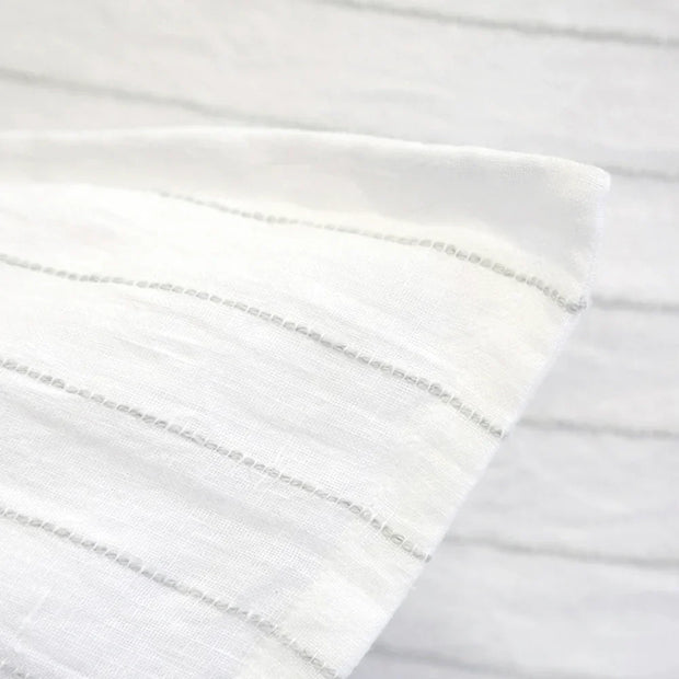 Pom Pom at Home Blake White & Ocean Striped Linen Duvet Cover and Shams ~ Available in Queen and King Sizes