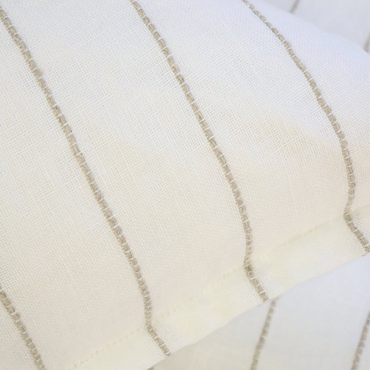Pom Pom at Home Blake White  & Natural Striped Linen Duvet Cover and Shams ~ Available In Queen and King Sizes