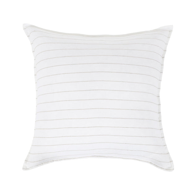 Pom Pom at Home Blake White  & Natural Striped Linen Duvet Cover and Shams ~ Available In Queen and King Sizes