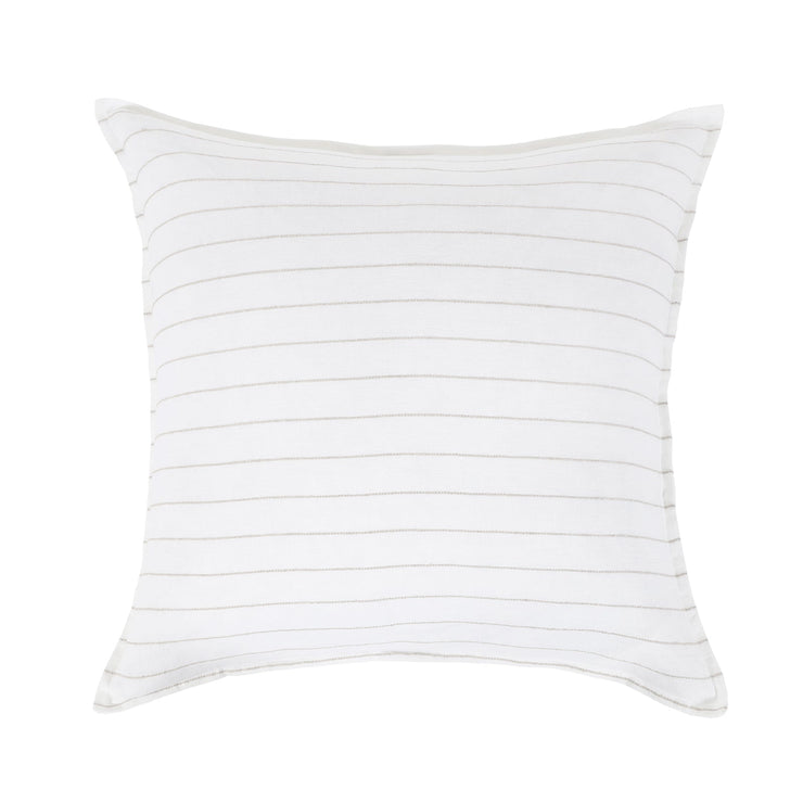 Pom Pom at Home Blake White  & Natural Striped Linen Duvet Cover and Shams ~ Available In Queen and King Sizes