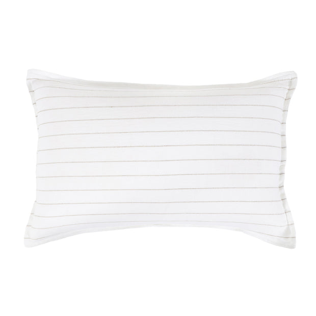 Pom Pom at Home Blake White  & Natural Striped Linen Duvet Cover and Shams ~ Available In Queen and King Sizes