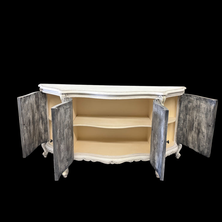 Casa Bonita Peruvian Hand-Painted Carved Wood Blanche Buffet